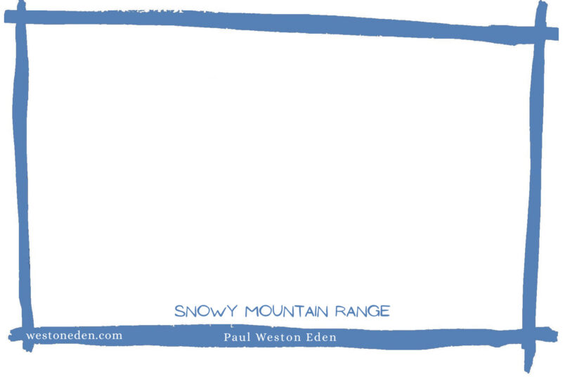 Snowy Mountain Range PhotoArt Notecard Snowy Mountain Range PhotoArt Notecard